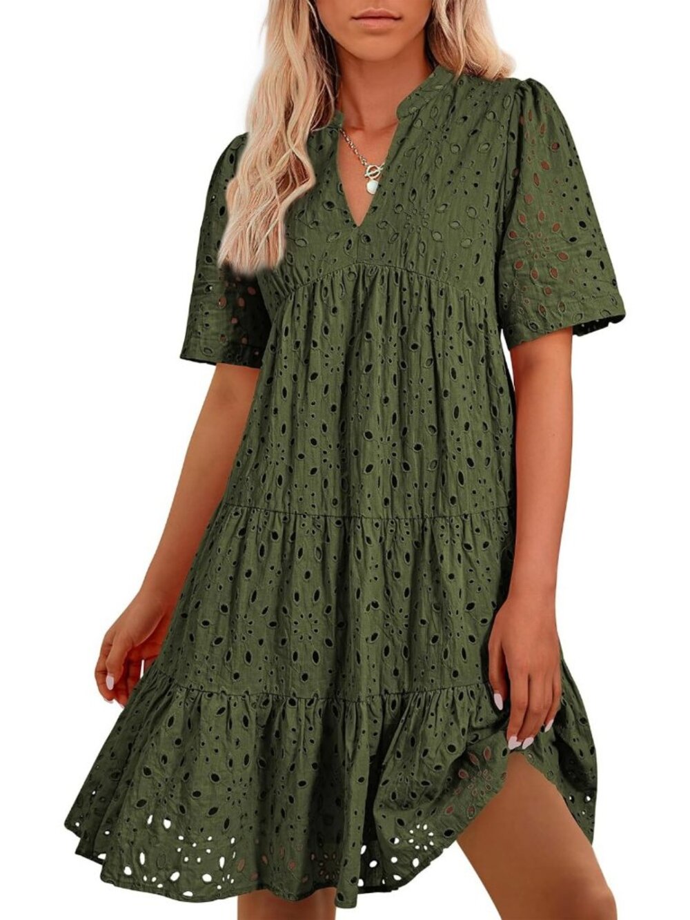 Boho Eyelet Summer Dress for Women | Trendy Casual Beachwear 2026